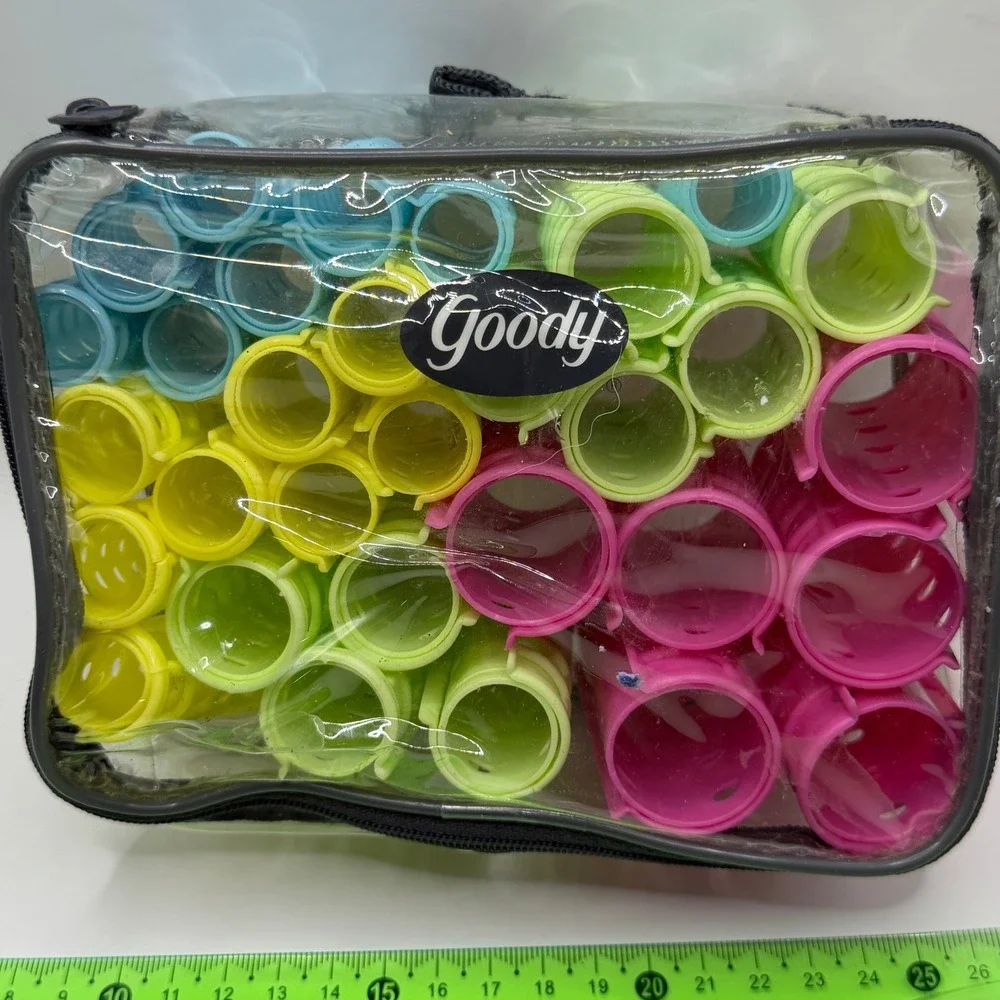 Goody Neon Plastic Hair Rollers Curlers Retro 90s Aesthetic Hair Styling Set